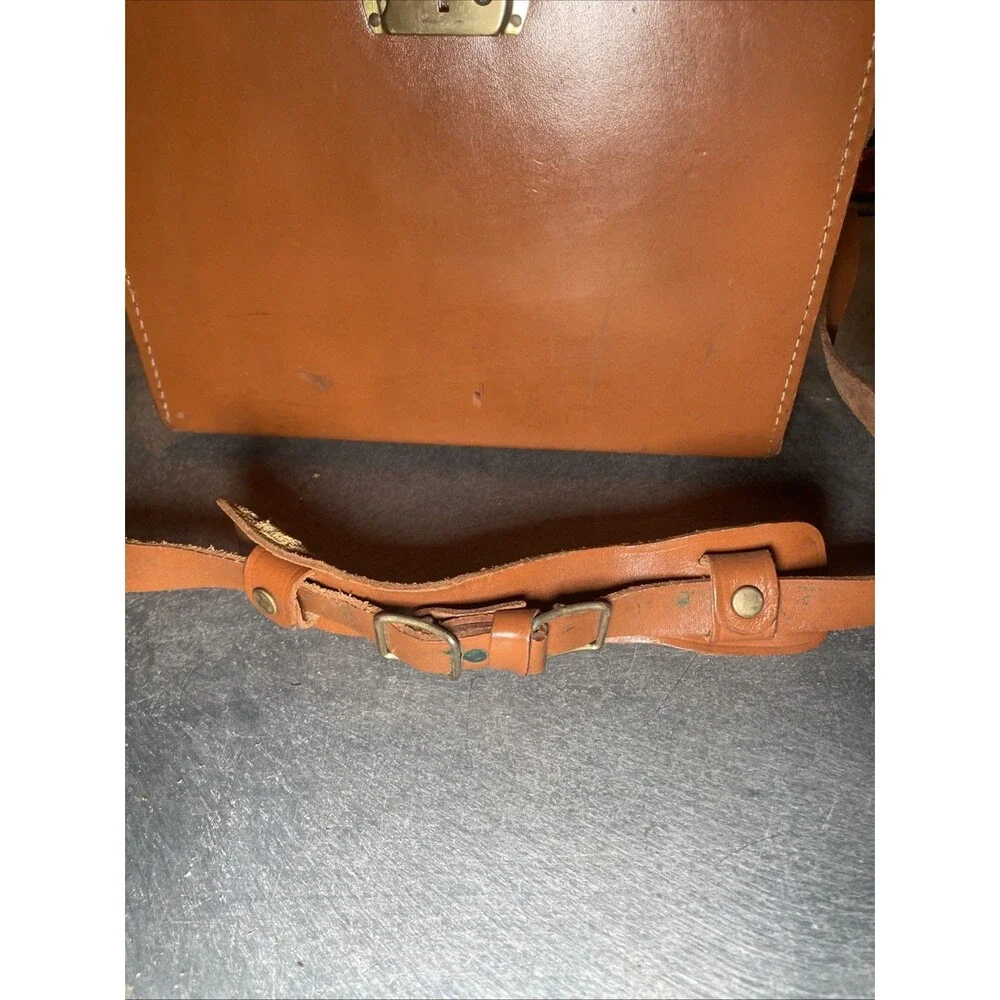 Vintage Polaroid Hard Leather Compartment Carrying Case Bag Model 309 Brown